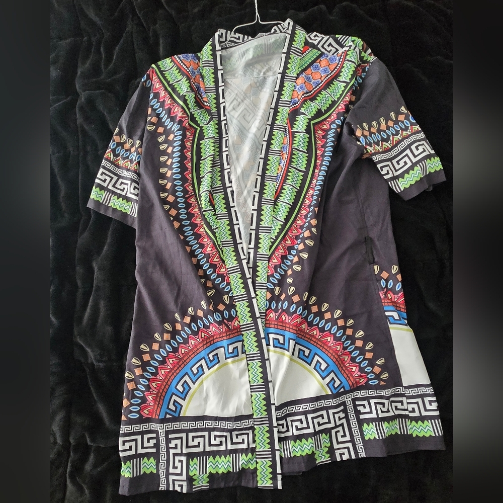 Statement Festival Kimono Robe – Afrocentric Tribal Print | One Size